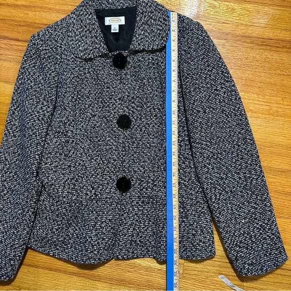 TALBOT'S Multi Color Tweed Big Button Blazer Jacket Sz 12 - Picture 7 of 9